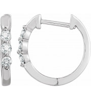 14K White 1/4 CTW Diamond Hoop Earrings - 65295660002P