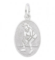 Rembrandt Sterling Silver Female Softball Disc Charm