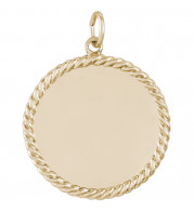 14k Gold Rope Dise Charm