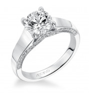 Artcarved Bridal Mounted with CZ Center Contemporary Engagement Ring Shania 14K White Gold - 31-V368GRW-E.00