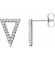 14K White 1/4 CTW Diamond Triangle Earrings - 86375600P