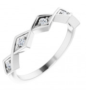 14K White 1/10 CTW Diamond Geometric Anniversary Band - 124125600P
