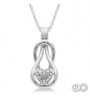 Ashi Diamonds Silver Infinity Heart Pendant