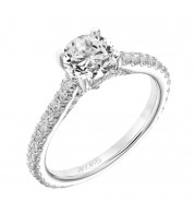 Artcarved Bridal Mounted with CZ Center Classic Diamond Engagement Ring Adrienne 14K White Gold - 31-V746ERW-E.00