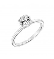Artcarved Bridal Mounted with CZ Center Classic Solitaire Engagement Ring Elyse 14K White Gold - 31-V891ERW-E.00