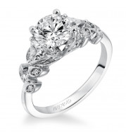 Artcarved Bridal Semi-Mounted with Side Stones Contemporary Engagement Ring Scarlett 14K White Gold - 31-V316FRW-E.01