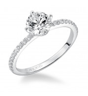 Artcarved Bridal Semi-Mounted with Side Stones Classic Engagement Ring Ashlyn 14K White Gold - 31-V543ERW-E.01