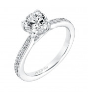 Artcarved Bridal Semi-Mounted with Side Stones Classic Diamond Engagement Ring Zelda 14K White Gold - 31-V736ERW-E.01