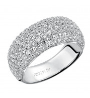 Artcarved Bridal Mounted with Side Stones Contemporary Diamond Anniversary Band 14K White Gold - 33-V9106W-L.00