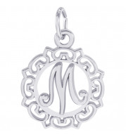 Sterling Silver Initial M Charm