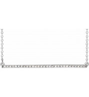14K White 1/6 CTW Diamond Bar 16-18 Necklace - 65108460001P
