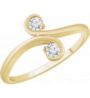 14K Yellow 1/5 CTW Diamond Two-Stone Ring - 65269860001P