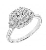 Artcarved Bridal Mounted Mined Live Center One Love Engagement Ring 18K White Gold - 31-V881XRW-E.01