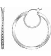 14K White 1/4 CTW Diamond Hoop Earrings - 65293760001P