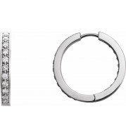 14K White 1 CTW Diamond Inside-Outside 22.8 mm Hoop Earrings - 8493360006P