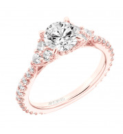 Artcarved Bridal Semi-Mounted with Side Stones Classic 3-Stone Engagement Ring Clio 14K Rose Gold - 31-V743ERRR-E.01