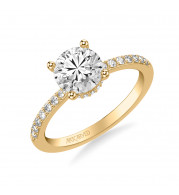 Artcarved Bridal Semi-Mounted with Side Stones Classic Engagement Ring 14K Yellow Gold - 31-V1032GRY-E.01