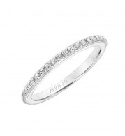 Artcarved Bridal Mounted with Side Stones Contemporary Bezel Diamond Wedding Band Gray 18K White Gold - 31-V836W-L.01