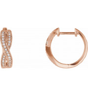 14K Rose 1/5 CTW Diamond Infinity-Inspired Hoop Earrings - 65295860003P