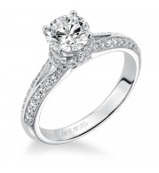 Artcarved Bridal Mounted with CZ Center Contemporary Engagement Ring Charly 14K White Gold - 31-V335ERW-E.00