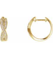 14K Yellow 1/5 CTW Diamond Infinity-Inspired Hoop Earrings - 65295860001P