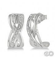 Ashi Diamonds Silver Swirl Earrings