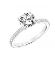 Artcarved Bridal Semi-Mounted with Side Stones Classic Engagement Ring Aubrey 14K White Gold - 31-V803ERW-E.01