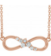 14K Rose 1/8 CTW Diamond Infinity-Inspired Bar 18 Necklace - 86875617P