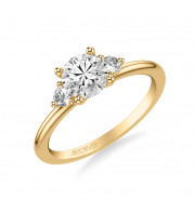 Artcarved Bridal Mounted with CZ Center Classic Engagement Ring 14K Yellow Gold - 31-V1033ERY-E.00