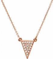 14K Rose 1/5 CTW Diamond Triangle 16.5 Necklace - 86423602P