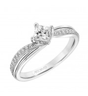 Artcarved Bridal Mounted Mined Live Center Contemporary One Love Engagement Ring Stella 14K White Gold - 31-V304BCW-E.02
