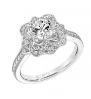 Artcarved Bridal Mounted with CZ Center Vintage Vintage Engagement Ring Helen 14K White Gold - 31-V861ERW-E.00