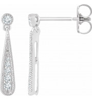 14K White 1/6 CTW Diamond Teardrop Earrings - 65273160002P