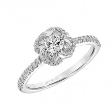 Artcarved Bridal Mounted Mined Live Center Contemporary One Love Engagement Ring Dominique 14K White Gold - 31-V885ARW-E.00