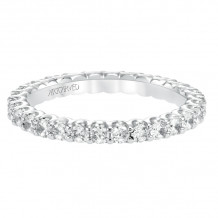 Artcarved Bridal Mounted with Side Stones Contemporary Eternity Diamond Anniversary Band 14K White Gold - 33-V10E4W65-L.00