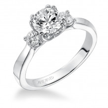 Artcarved Bridal Semi-Mounted with Side Stones Classic 3-Stone Engagement Ring Amanda 14K White Gold - 31-V219ERW-E.01