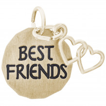 14k Gold Best Friends Tag W/Heart  Charm