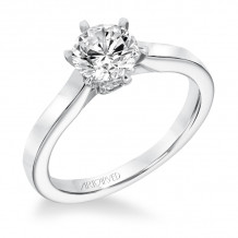 Artcarved Bridal Semi-Mounted with Side Stones Classic Solitaire Engagement Ring Jesse 14K White Gold - 31-V696ERW-E.01