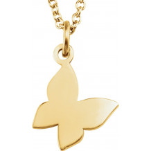 14K Yellow Tiny Poshu00ae Butterfly 16-18 Necklace - 857901001P