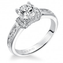 Artcarved Bridal Mounted with CZ Center Classic Engagement Ring Michaela 14K White Gold - 31-V321ERW-E.00