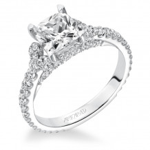 Artcarved Bridal Mounted with CZ Center Classic Engagement Ring Polly 14K White Gold - 31-V617GUW-E.00