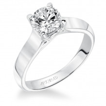 Artcarved Bridal Mounted with CZ Center Classic Solitaire Engagement Ring Claire 14K White Gold - 31-V221ERW-E.00