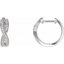 14K White 1/5 CTW Diamond Infinity-Inspired Hoop Earrings - 65295860002P