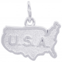 Sterling Silver USA Map Charm