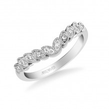 Artcarved Bridal Mounted with Side Stones Contemporary Diamond Wedding Band Charlotte 14K White Gold - 31-V999W-L.00