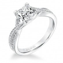 Artcarved Bridal Semi-Mounted with Side Stones Contemporary Twist Diamond Engagement Ring London 14K White Gold - 31-V656ECW-E.01