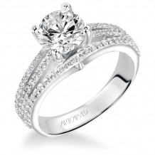 Artcarved Bridal Mounted with CZ Center Classic Diamond Engagement Ring Elizabeth 14K White Gold - 31-V210FRW-E.00