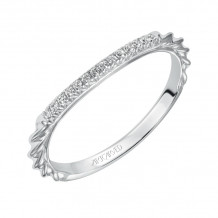Artcarved Bridal Mounted with Side Stones Contemporary Diamond Wedding Band Regina 14K White Gold - 31-V467W-L.00