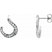 14K White 3/8 CTW Diamond Freeform Earrings - 86505600P
