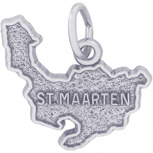 Sterling Silver St. Maarten Map w/ Border Charm